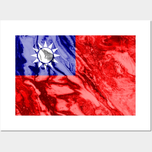 Flag of Taiwan - Marble Texture Wall Art by DrPen